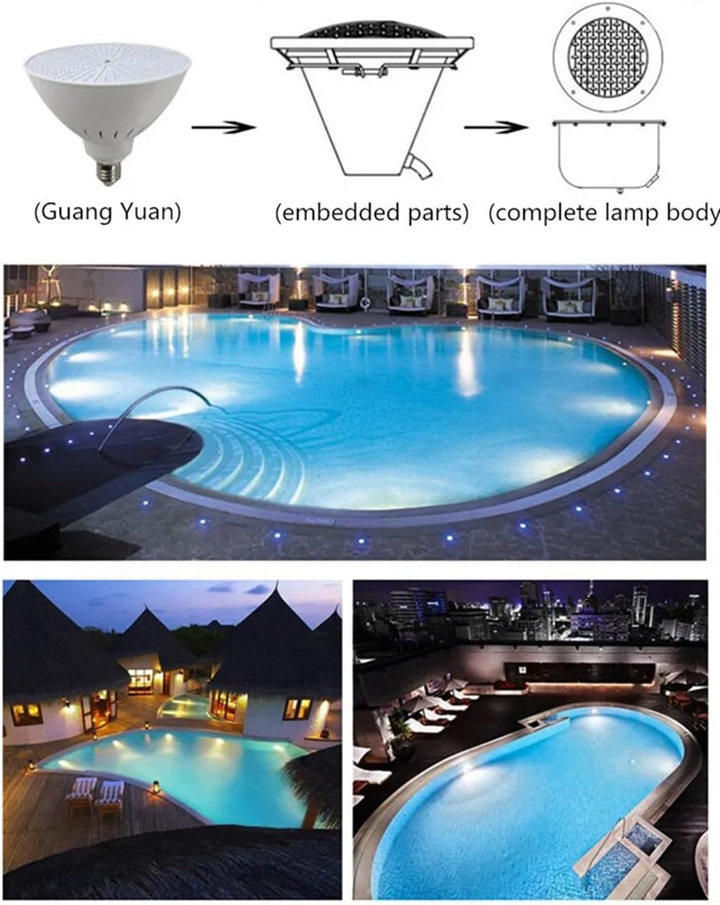 IP68 Par38 Light Pool Light Spotlight Underwater Lights Landscape Decorative Swimming Pool Par56 Light Lighting 1pcs