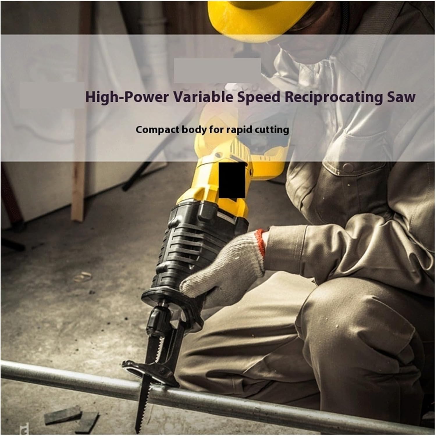 Reciprocating Saw, Cordless Reciprocating Saw for Wood Metal Pipe Tree Cutting Electric Power Tool for Home DIY Projects
