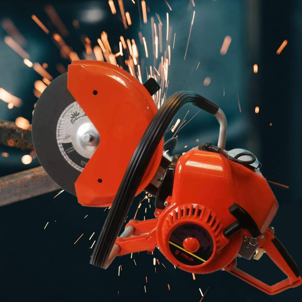 Gas Powered Concrete Saw, 6.8HP 106.8cc Cordless Gas Demolition Saw Concrete Cutter with Blade Gasoline Cutting Saws for Brick, Wood, Stone, Granite