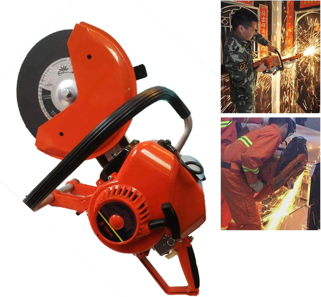 Circular Saw Cutter,Electric 106.8CC 2 Stroke Concrete Saw Tools,6.8HP Demolition Saw Concrete Cutter w/3.93 in Cutting Depth,Gas Power Cement Masonry Cutting Concrete Cut,Gasoline Cutting Saws