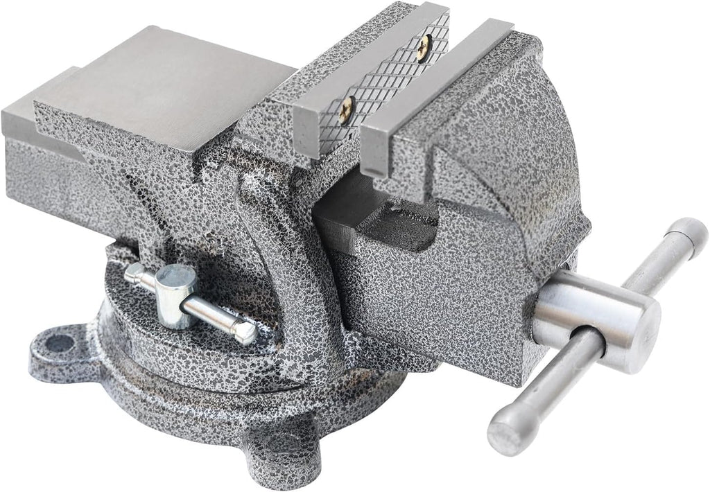 KAKA INDUSTRIAL Bench Vises 3 Inch Jaw Width, 3.5 Inch Jaw Opening Homeowner's Vise, Swivel Base Heavy Duty, for Drilling, Pipe Cutting, Woodworking HPS-75