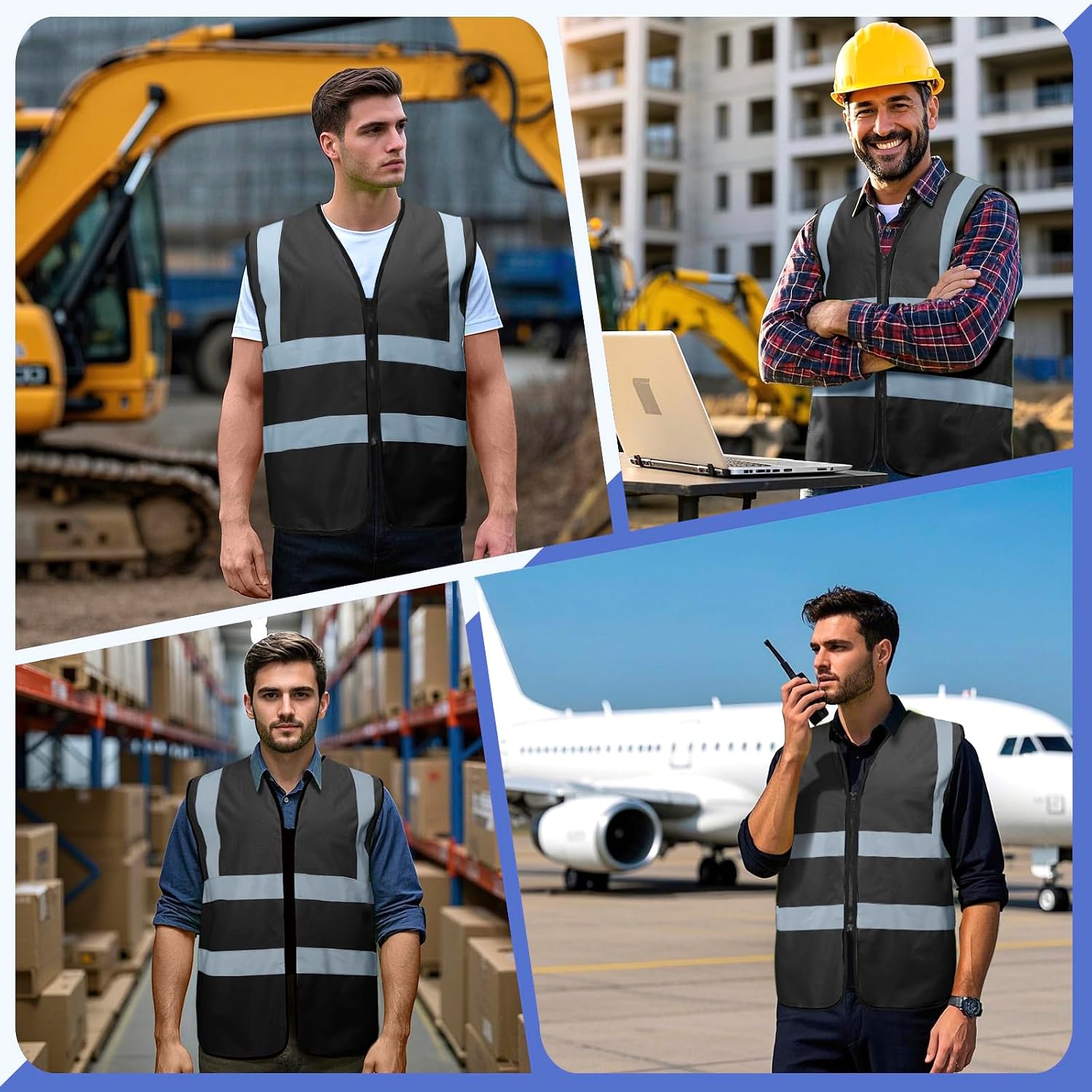 BeautyWill Bulk Custom Logo Safety Vest High Visibility Reflective Work Vests