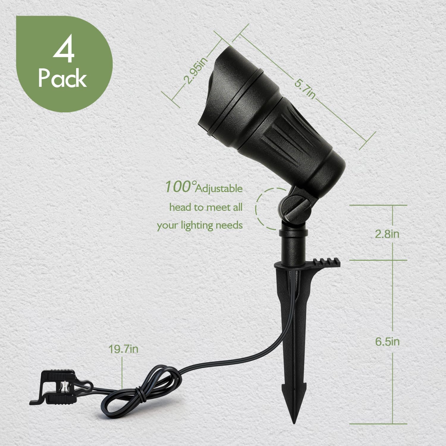 LITFIT Low Voltage Landscape Spotlights Kit, 3CCT Adjustable 12V LED Landscape Lighting, Oil Rubbed Bronze Aluminum Housing, 3.4W 155LM and 7.5W 410LM Die-cast Aluminum