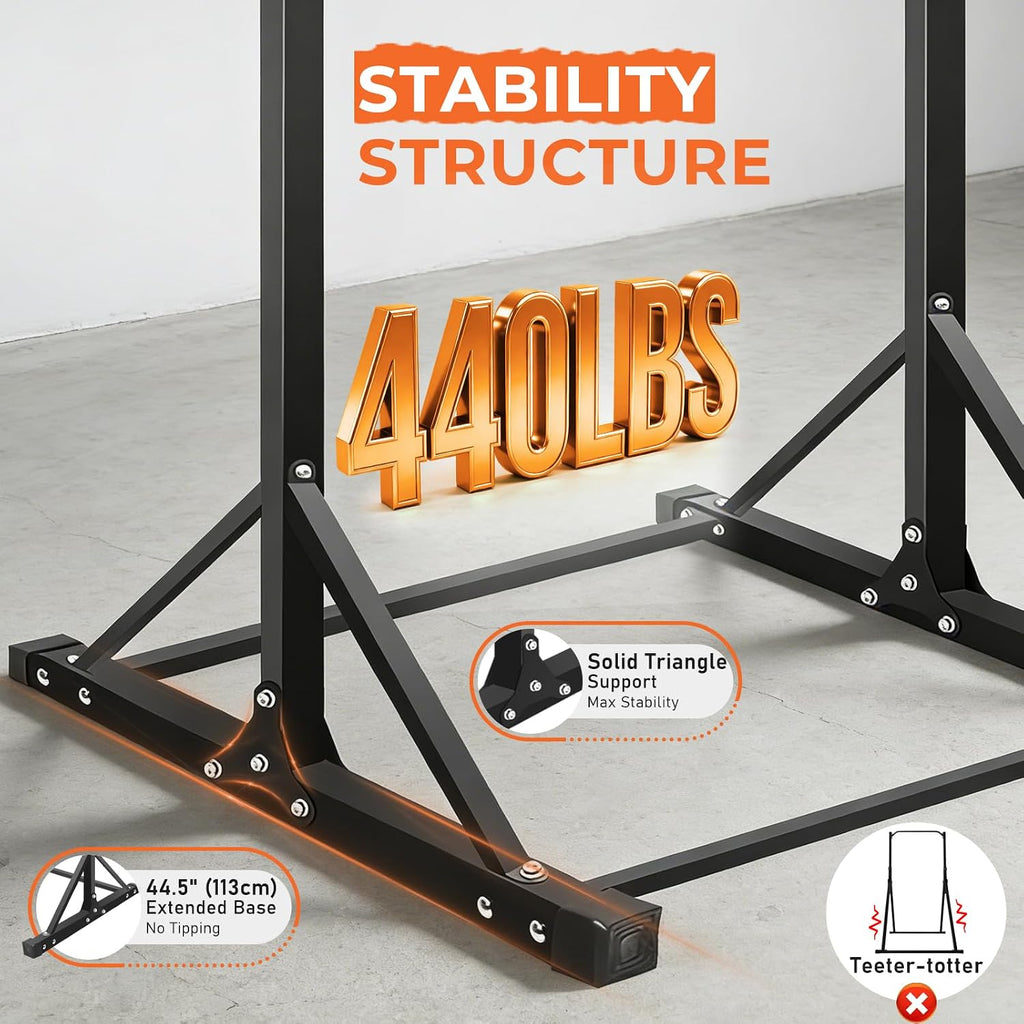 Freestanding Pull Up Bar Stand, Adjustable Chin Up Bar Outdoor | 440LBS Capacity, 7ft Tall Adjustable Stand, Strength Training, Home Gym, Outdoor Workout, Calisthenics Station