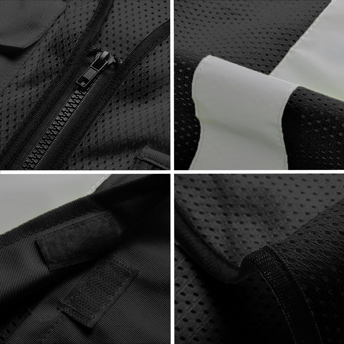 BeautyWill Custom LOGO Safety Vests Reflective Vest Class 2 ANSI with Pockets Zipper High Visibility Construction Uniform