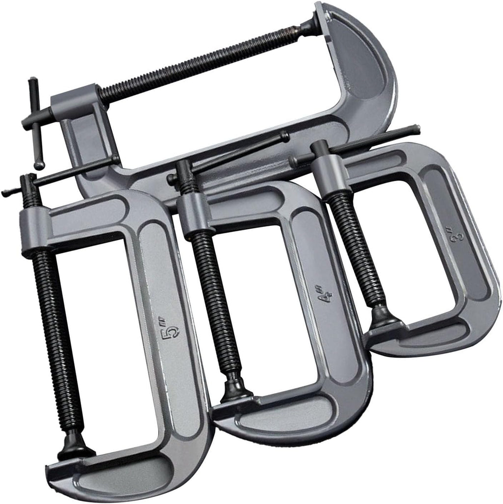 Jeanoko Steel Heavy Duty C Clamps Set Versatile Welding Clamps for Woodworking Building 4 Pc Set for Metalworking (Industrial Thickened)