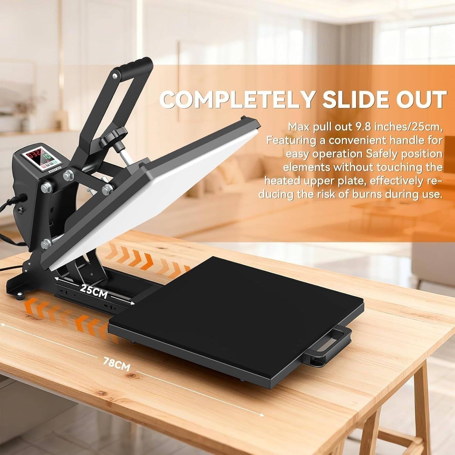 15x15 Heat Press Machine for T-Shirts, Professional Digital Clamshell Sublimation Transfer with Slide Out Drawer - Industrial Shirt Printer for DIY Crafting,for Canvas, Pillows