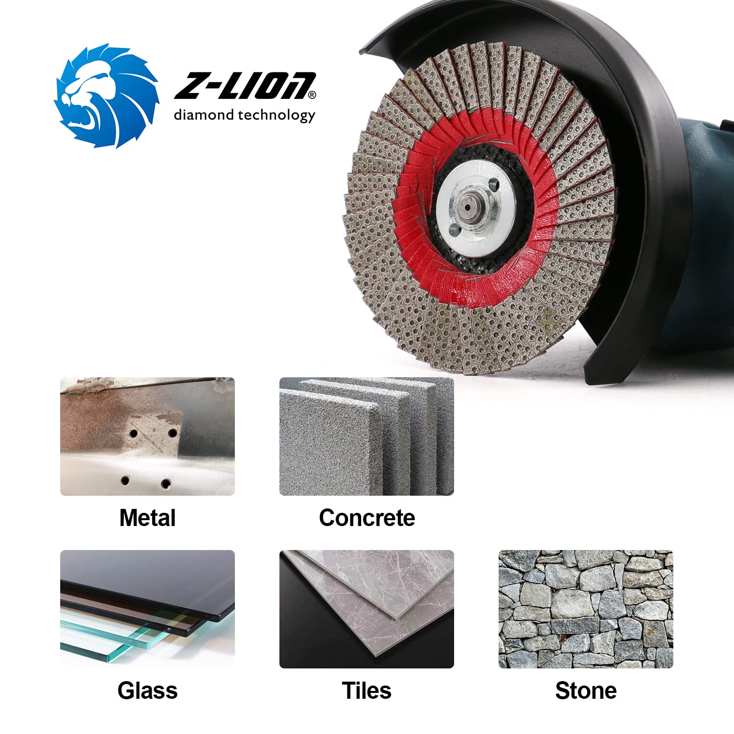 5 Inch × 7/8' Arbor Flap Disc Grinding Sanding Wheels,Diamond Abrasive Flap Disc for Granite Marble Glass Hard Material