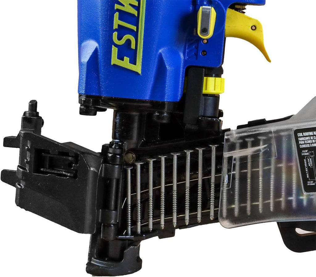 Estwing ECN45 Pneumatic 15 Degree 1-3/4' Coil Roofing Nailer with 1/4' NPT Industrial Swivel Fitting and Bag