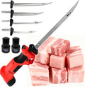 Heavy-Duty Electric Fillet Knife For Large Catches - Cordless Reciprocating Filet/Meat Saw W/ 4 Blades & 2 Batteries With 50-Min Fast Charge,For All-Day Use on Fish & Poultry