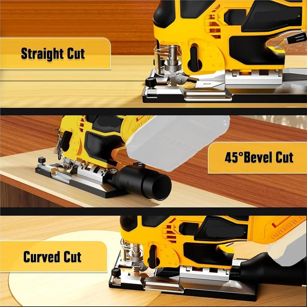 Reciprocating Saw, Cordless Jig Saw Brushless Electric Jigsaw Woodworking Power Tool