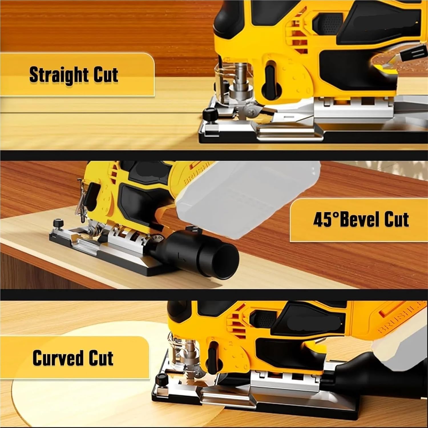 Reciprocating Saw, Cordless Jig Saw Brushless Electric Jigsaw Woodworking Power Tool