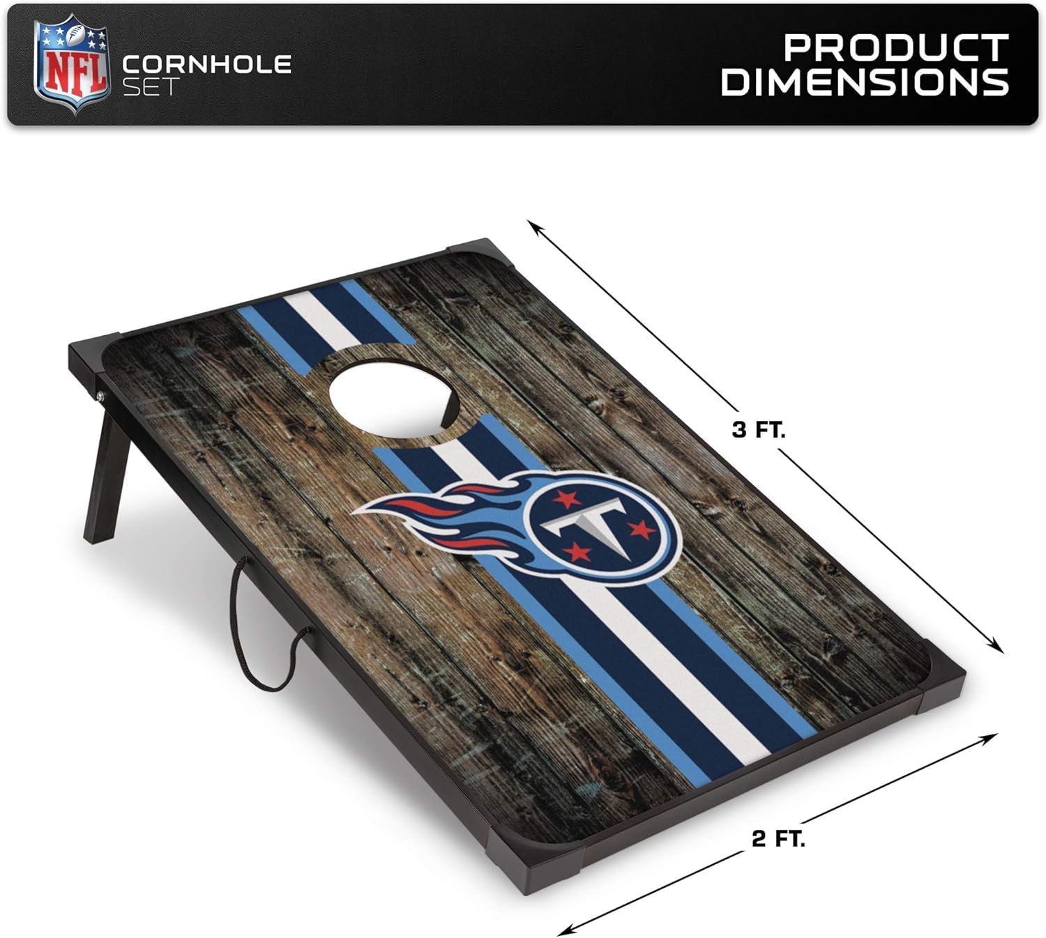 Wild Sports NFL 2' x 3' MDF Deluxe Cornhole Set - with Corners and Aprons