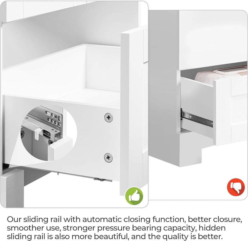 Yaheetech 24.5' Modern Bathroom Vanity with Ceramic Basin, Undermount Vanity Sink Cabinet with 2 Doors and 1 Drawer, Free Standing Bathroom Storage Cabinet with Sink Combo Set, White