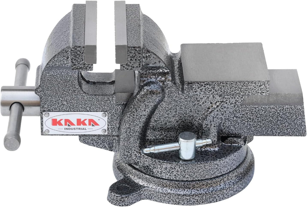 KAKA INDUSTRIAL Bench Vises 3 Inch Jaw Width, 3.5 Inch Jaw Opening Homeowner's Vise, Swivel Base Heavy Duty, for Drilling, Pipe Cutting, Woodworking HPS-75