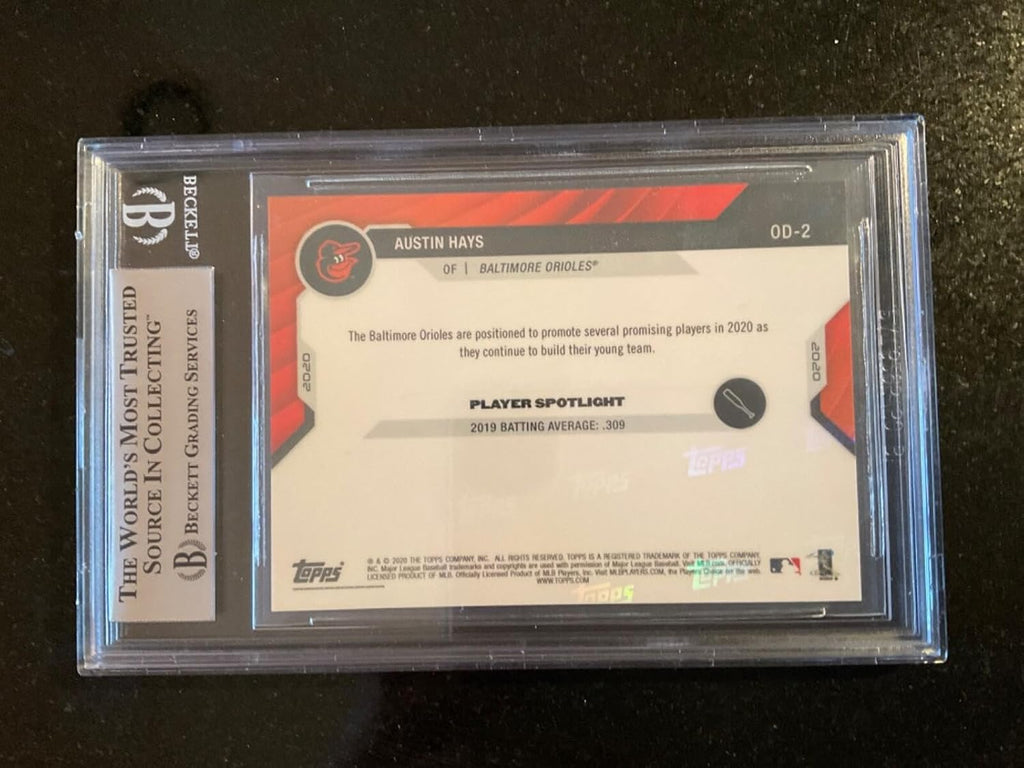 2020 Topps Now Road to Opening Day /5 Austin Hays #OD-2 POP 1 BGS 9 ORIOLES - Baseball Slabbed Rookie Cards