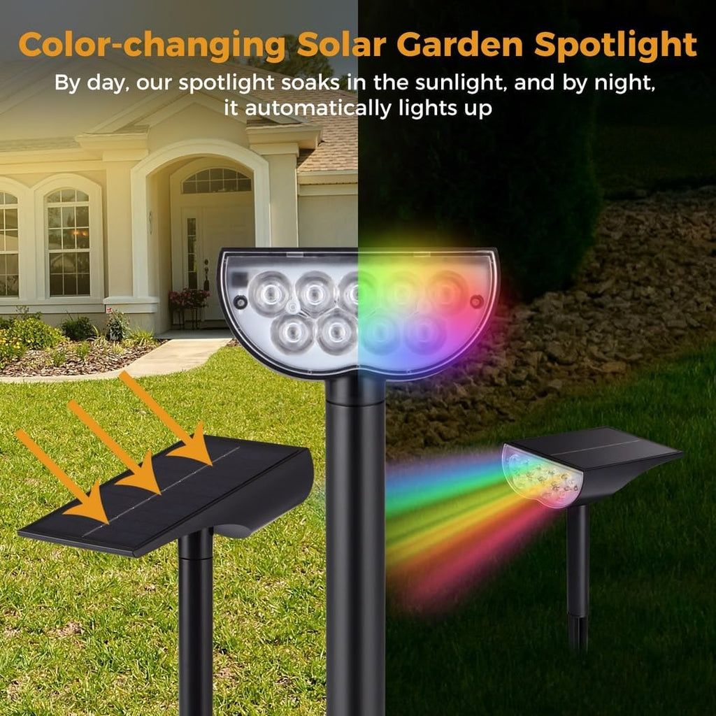 Auto Illuminating Waterproof Led Light, 4 Pcs Solar Color-Changing Spotlight, Outdoor In-Ground Patio Light with Remote Control for Yards, Parks, Lawns