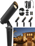 Outdoor Landscape Lighting, Mini Size Low Voltage LED Spotlight 2700K 4 Pack, IP65 Waterproof, with Quick Installation Accessories, for House Patio Garden Fence Tree Yard Plant Flags Use