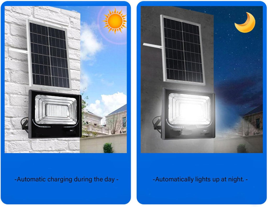 25W Led Dusk to Dawn Solar Flood Light, Outdoor Waterproof Spotlight Solar Remote Control Reflector Street Lamp Suitable for Warehouses, Roads, External Walls,100W,One Color25W