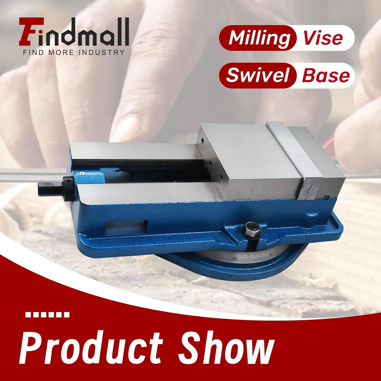 findmall 6 x 7-1/2' Accuracy Mill Vise Lengthen W/Swivel Base for Milling Shaping and Drilling Machines