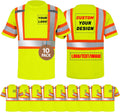 BeautyWill Custom Logo High Visibility Safety Shirts ANSI Class 3 Standard Personalized Reflective Shirts