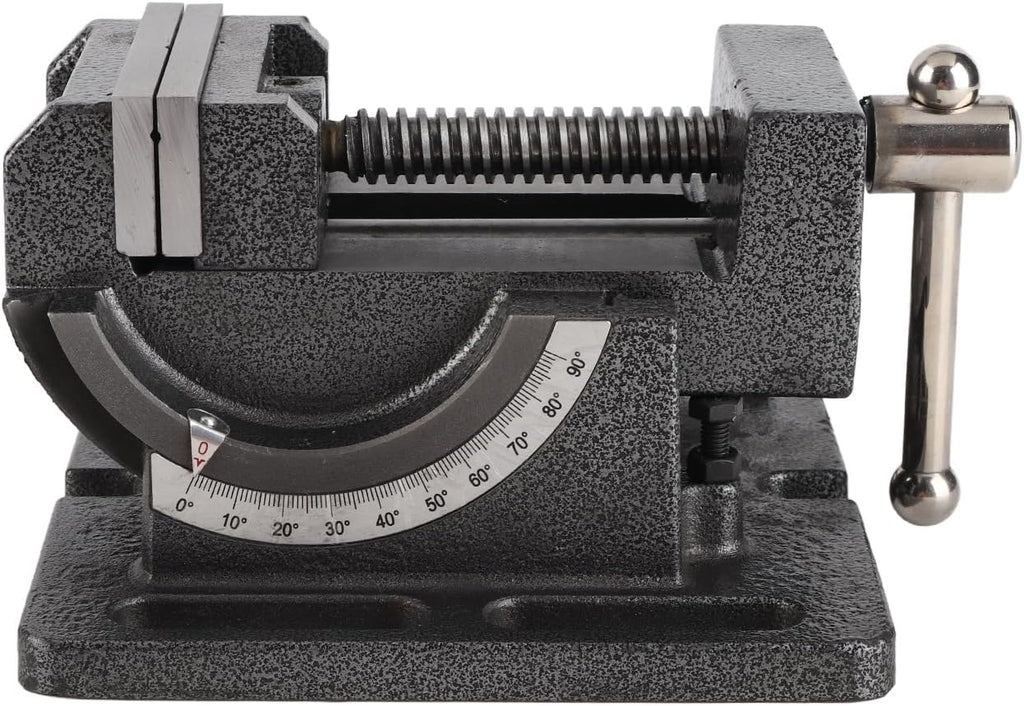 Drill Press Vise Cast Iron 3 Inch Tiltable Clamp On Vise Adjustable 0 90 Degrees High Strength Steel Jaws for Woodworking Metalworking Drilling Projects
