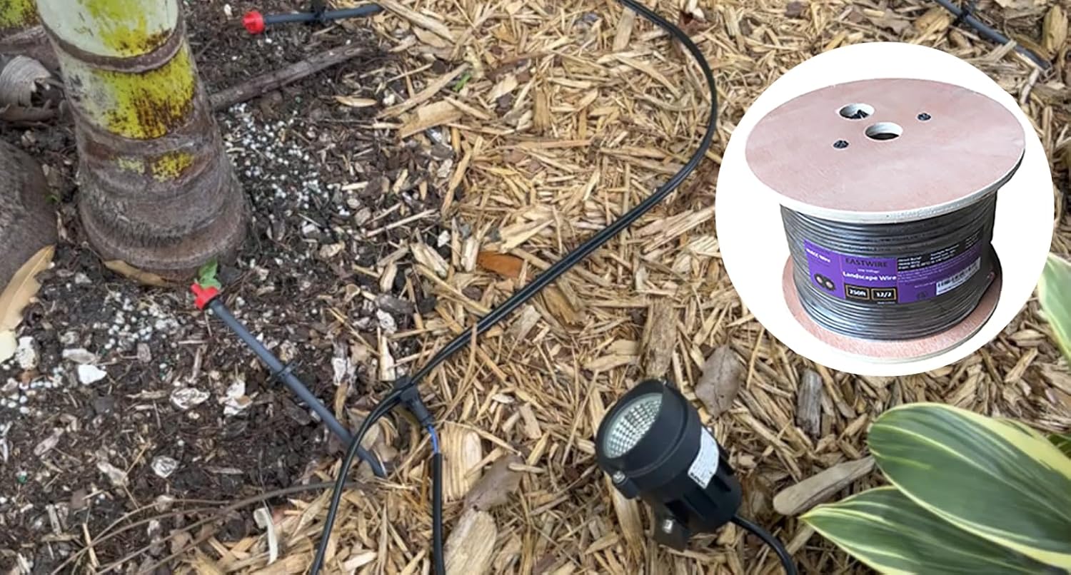 200ft 12 Gauge Wire 2 Conductors, 12/2 Low Voltage Landscape Wire, Outdoor Direct Burial Electrical Wire, Copper Wire,Underground Low-Energy Circuit Cable ETL Listed