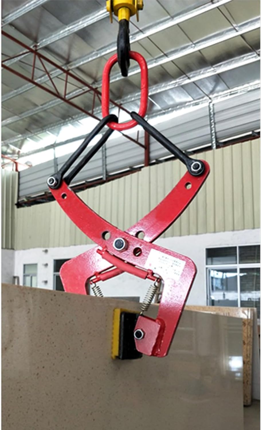 Vertical Plate Lifting Clamp, Heavy Duty Alloy Steel Stone Clamps Forklift for Transporting Wood Slab, High Visibility Lifter Tool with Big Jaw Opening 6-30 Cm(One Color-Opening 2.4-7.1in)