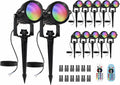Low Voltage RGBW LED Landscape Lights Spot Lights Outdoor for Yard Garden Decor Spotlight, 12V-24V Low Voltage Landscape Lighting with 16 Color Changing and Remote IP68 Waterproof (12)