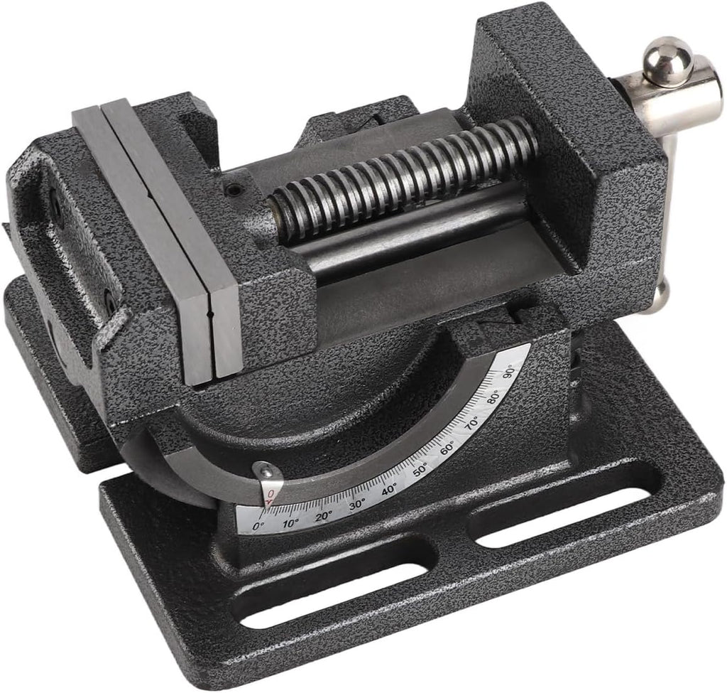 Drill Press Vise Cast Iron 3 Inch Tiltable Clamp On Vise Adjustable 0 90 Degrees High Strength Steel Jaws for Woodworking Metalworking Drilling Projects