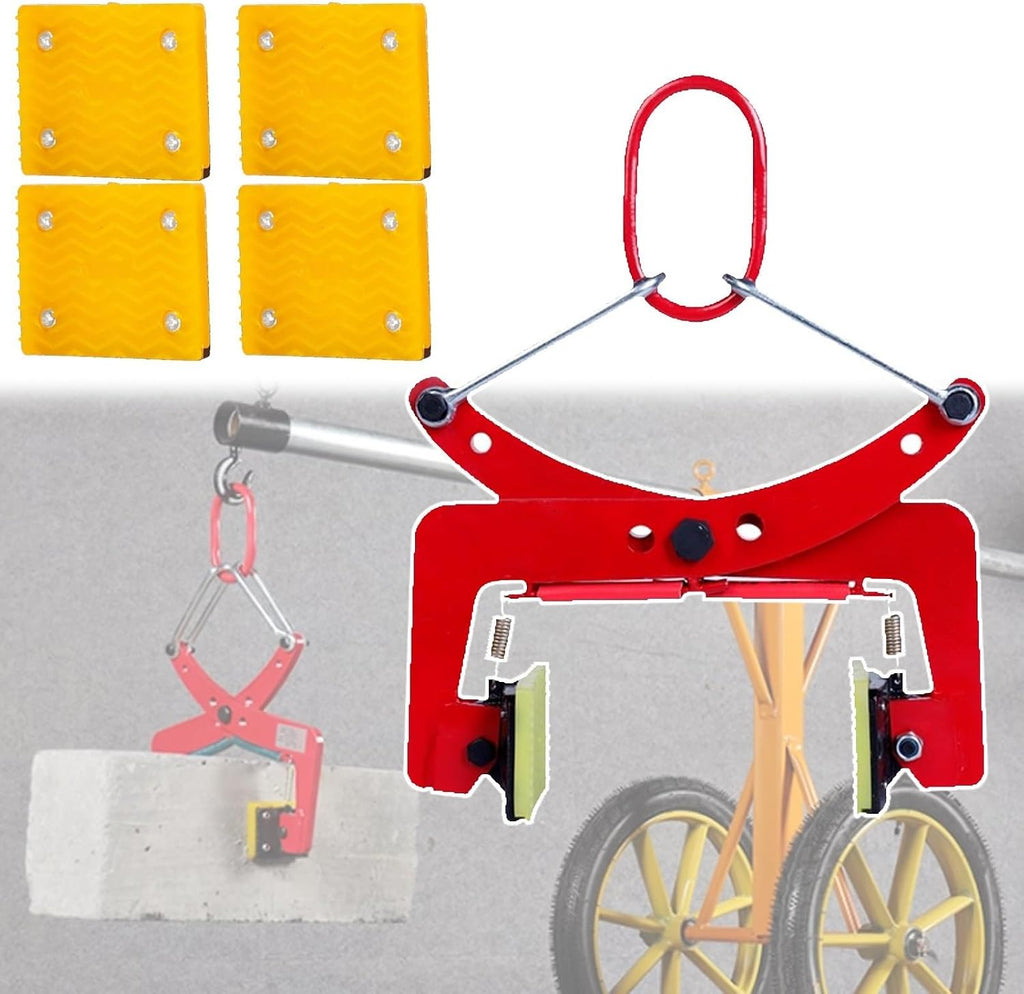 Lifting Granite Clamp - Hanging Rings with 4 Pack Rubber Mats, Anti Slip Scissor Lifter Clamp/Obstacle Car Towing Rope Plate Lifting Clamp, 6-24Cm Wide Jaw Adju,Opening Size 3.9-11.8in/10-3