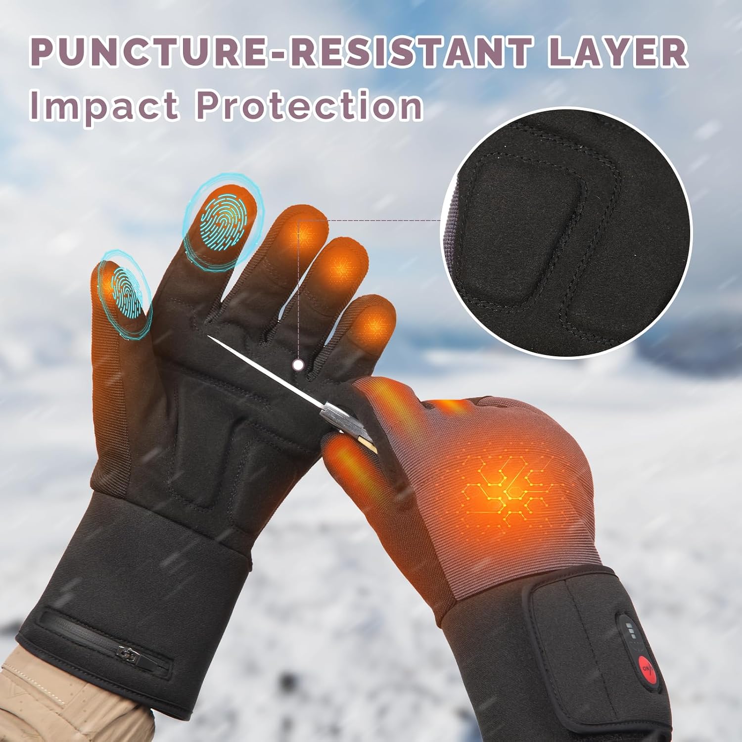 Heated Work Gloves for Men Women - Rechargeable Electric Heating Gloves, Windproof Thermal Gloves with Touchscreen