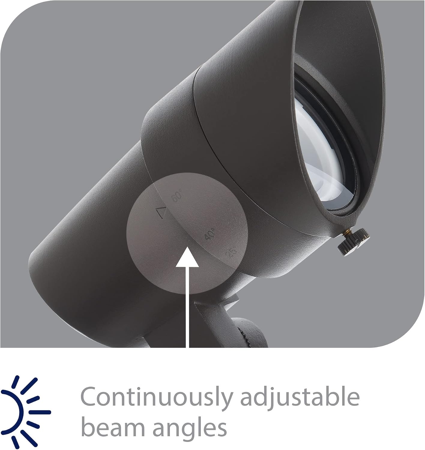 WAC Landscape Lighting, LED 12V Medium Size Accent Light with Adjustable Beam Angle and Integral Brightness Control 50-1300 Lumens 3000K Warm White Built-in LED in Black