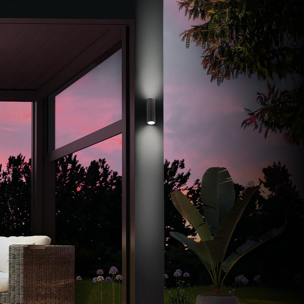 WAC Lighting LED 12V Colorscaping Smart App Controllable Landscape Lighting with RGBWW Color Changing and Tunable White Wall Cylinder with Adjustable Beam Angle in Bronze