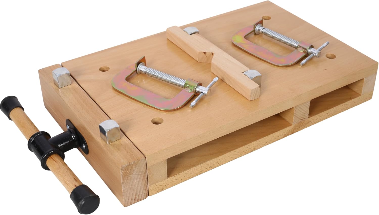 Portable Woodworking Bench Vise with 2 G-Type Fixing Clips, 4 Limit Blocks & Quick-Release Handle - Work Bench for Wood Processing