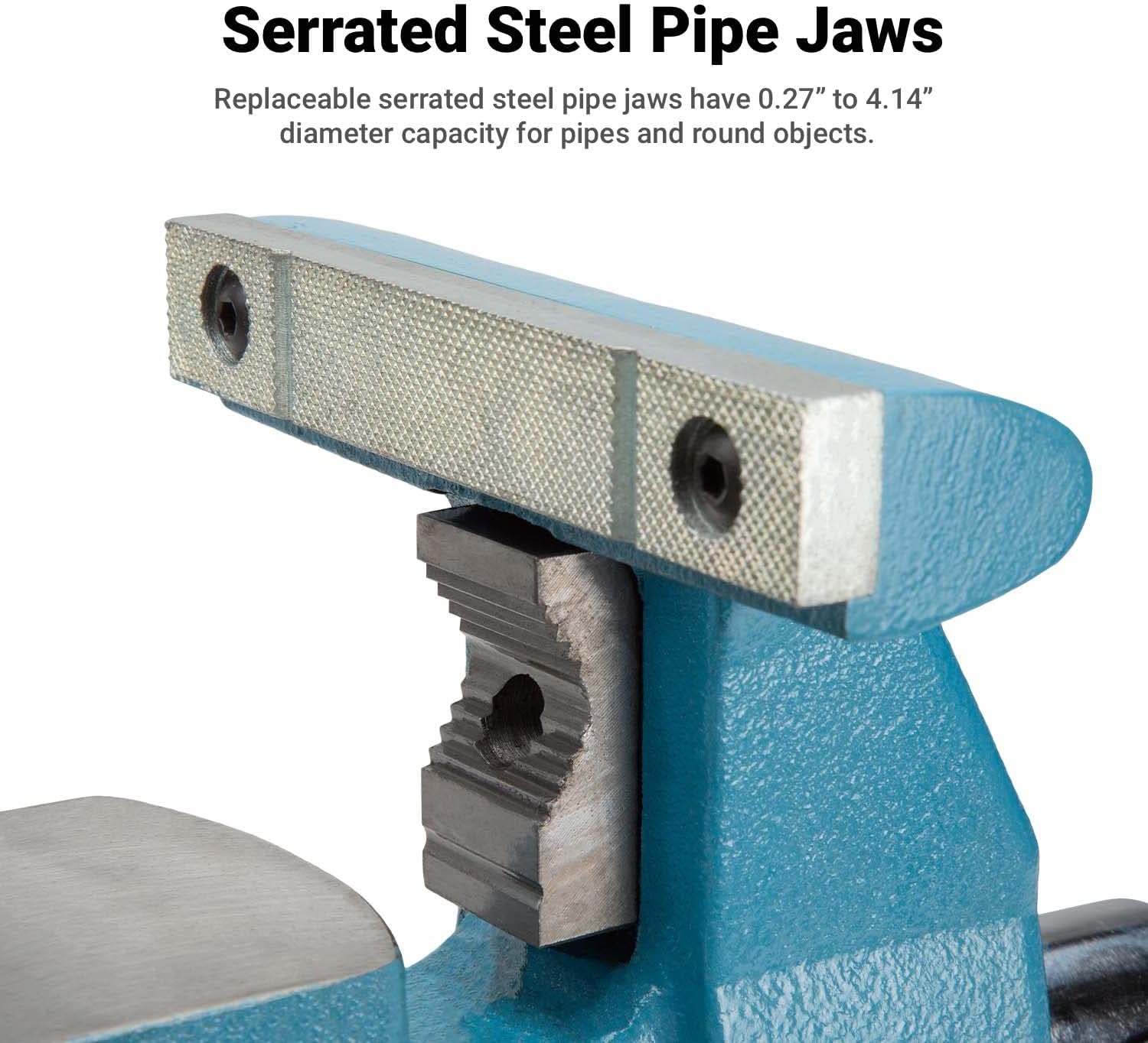 Capri Tools 6-1/2 in. Reversible Bench Vise, 6.5 in. Jaw Width, 6.7 in. & 10.8 in. Jaw Opening