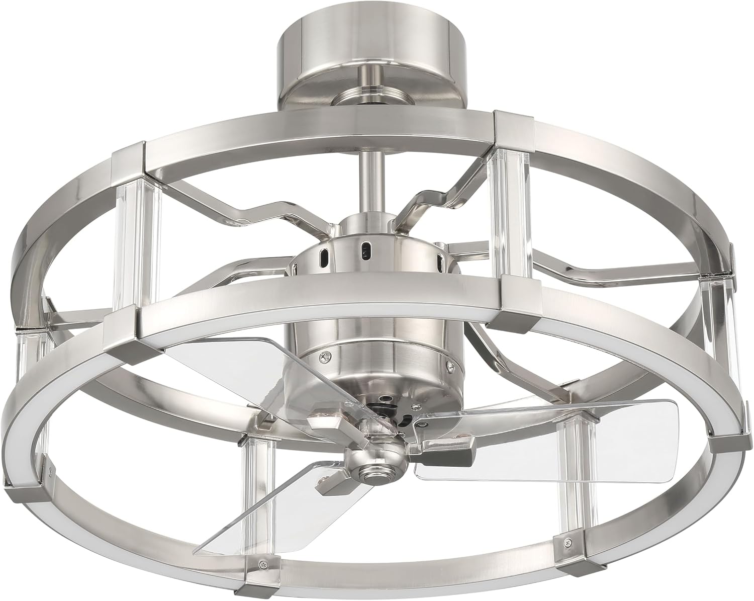 Craftmade 24' Alexis Brushed Polished Nickel Finish Indoor Fandelier & Integrated LED, Remote Control Included, Smart WiFi Enabled w/Voice Activation, works w/Alexa & Smart Home Devices