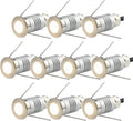 LED Mini In-Ground Starlight, 1W 12V DC Low Voltage Recessed Well Light, IP67 Waterproof, Buried Underground Marker Outdoor Landscape Lighting,Warm White 3000K (12V DC, 10 Pack)