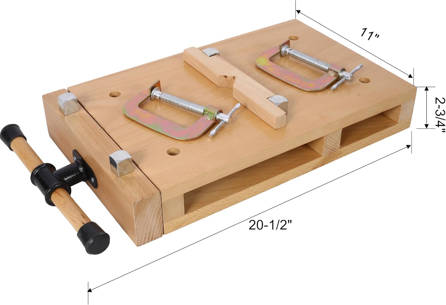 Portable Woodworking Bench Vise with 2 G-Type Fixing Clips, 4 Limit Blocks & Quick-Release Handle - Work Bench for Wood Processing