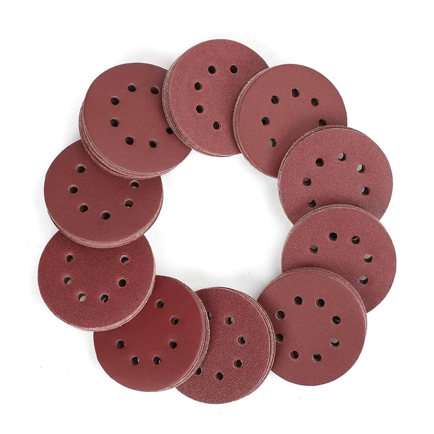 20 Pcs 5 Inch 125mm Round Sandpaper 8 Hole Sanding Discs Hook & Loop Grit 40-2000(1000)