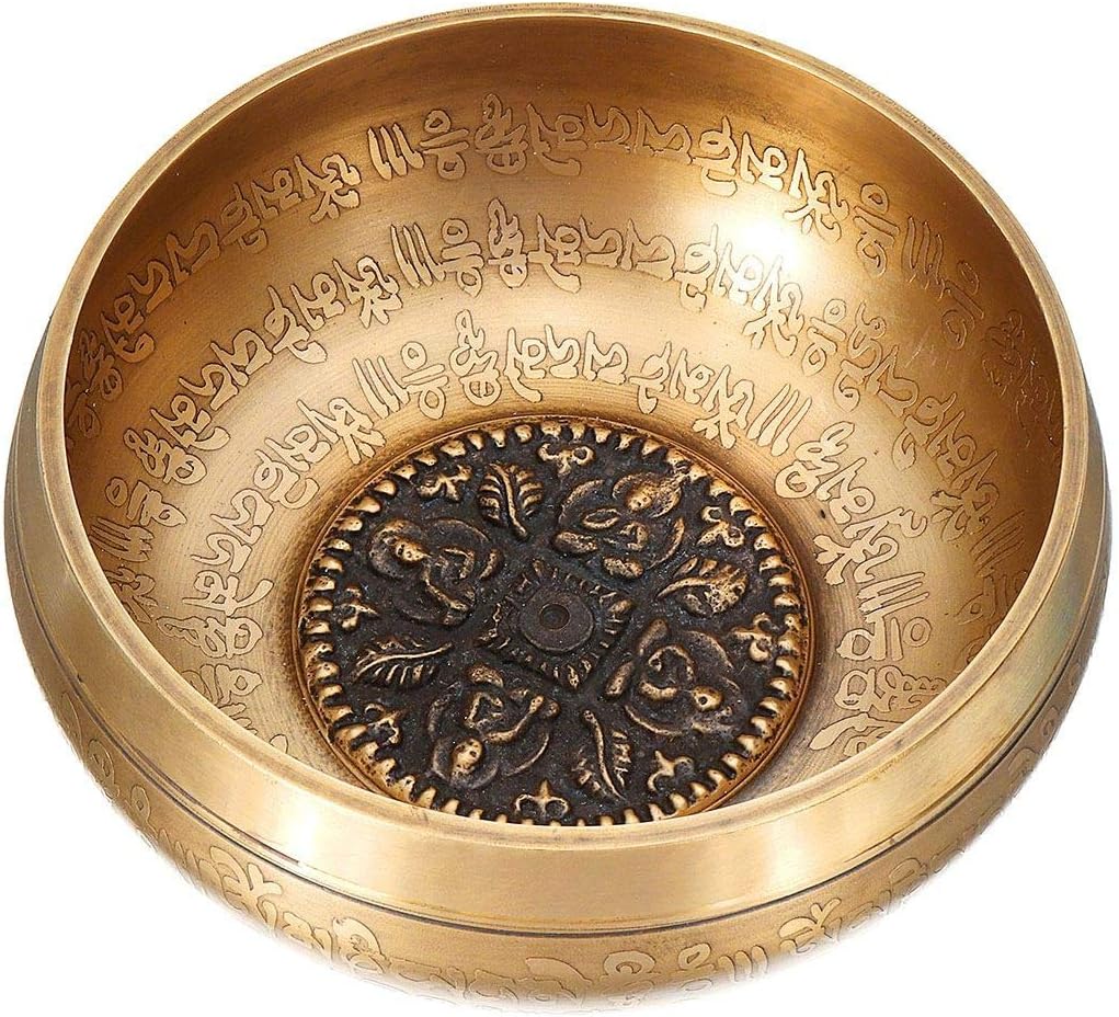 Tibetan Singing Bowl Buddhist Chanting Sound Wooden Mallet Copper Handmade