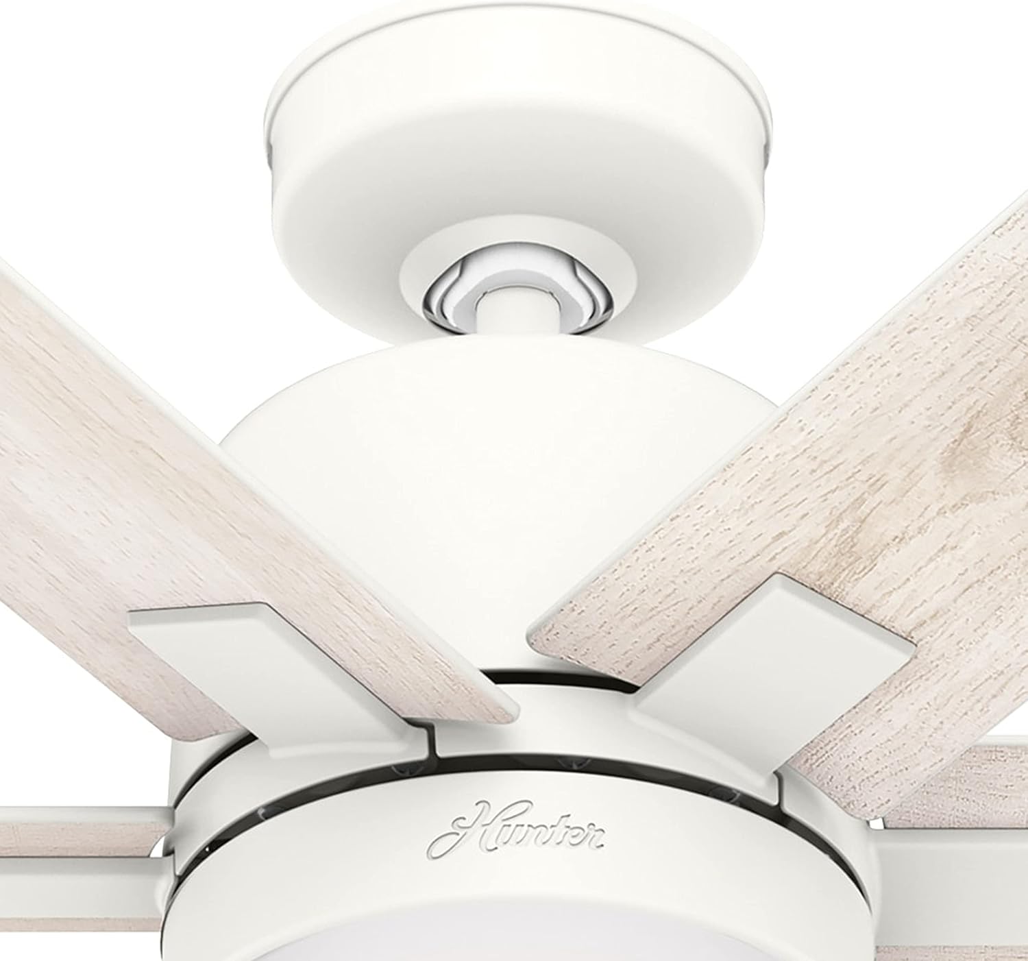 Hunter Fan 44 inch Casual Matte White Indoor Ceiling Fan with LED Light Kit, Holiday Gift for Bedroom, Living Room/Family Room, Dining Room, Kitchen, Office (Renewed)