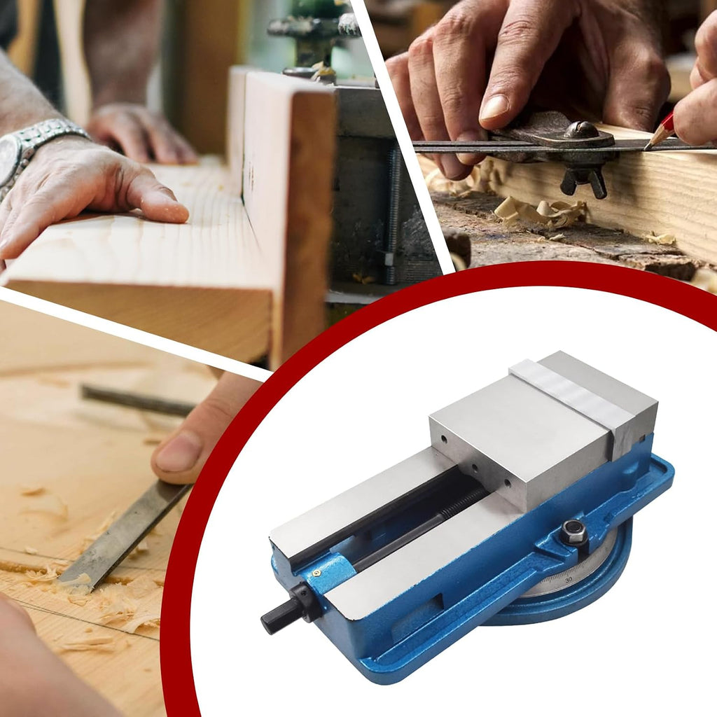 findmall 6 x 7-1/2' Accuracy Mill Vise Lengthen W/Swivel Base for Milling Shaping and Drilling Machines