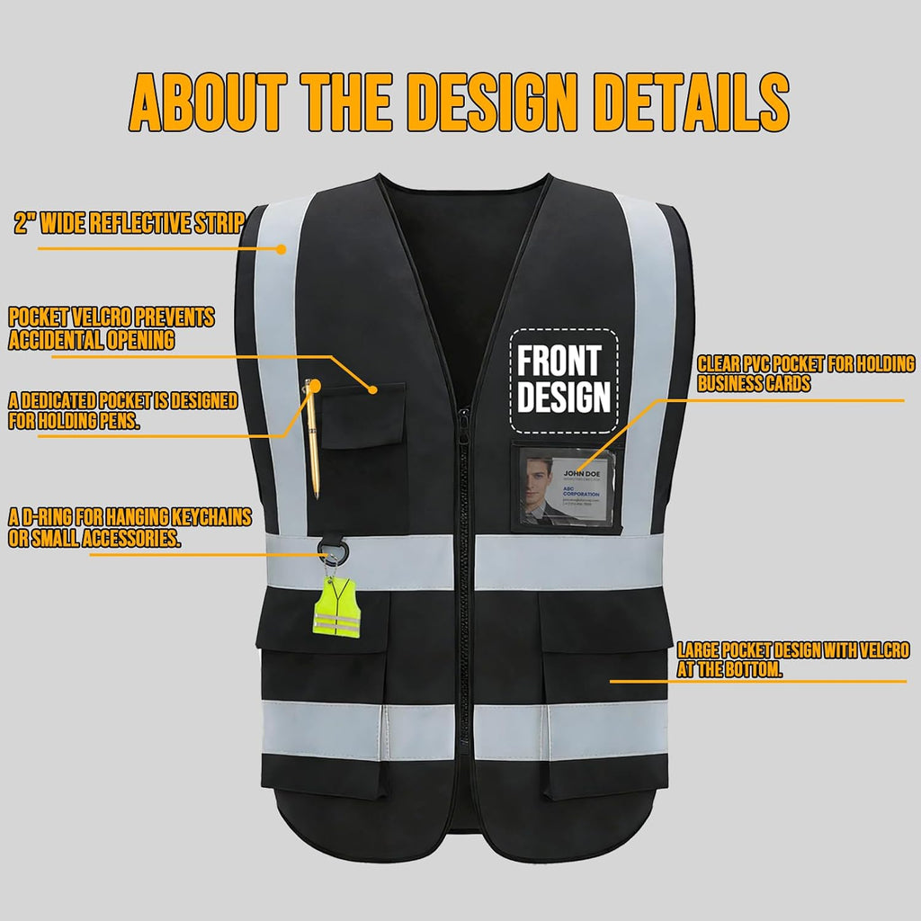 Custom Safety Vest Class 2 High Visibility Reflective Vest
