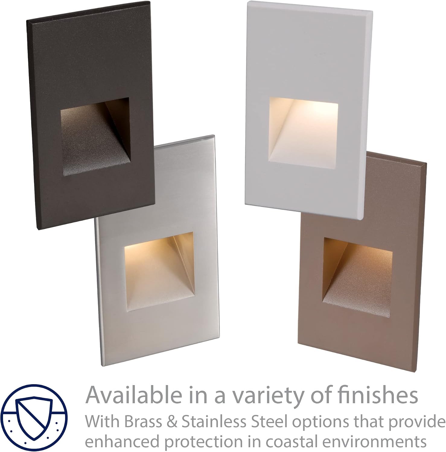 WAC Landscape Lighting, LEDme 120V LED Vertical Indoor and Outdoor Step and Wall Light 2700K Built-in LED in White