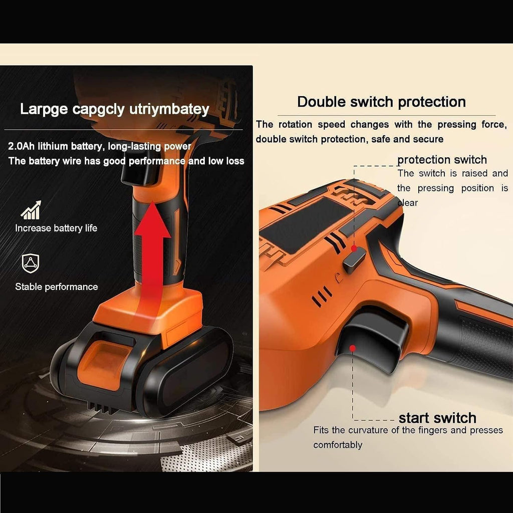 Electric Bone Saw(2 Stainless Steel Saw Blades) - Cordless Reciprocating Saw(3000rpm), Easily Cuts Meat & Bones, for Home, Commercial Use