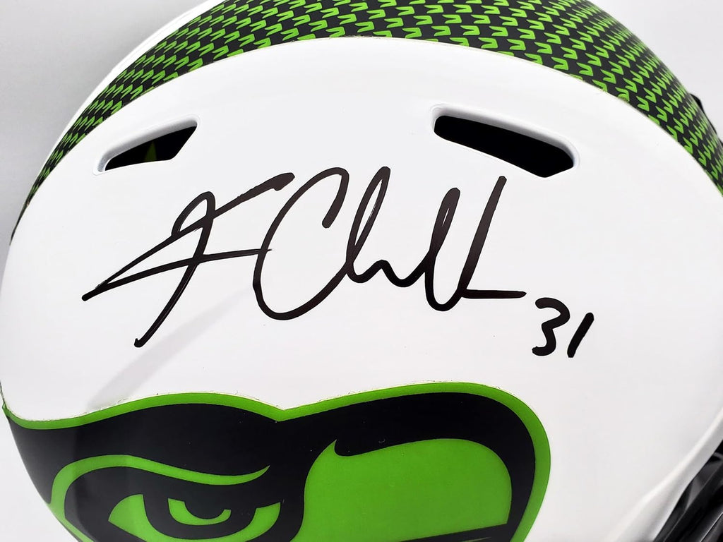 Kam Chancellor Autographed Seattle Seahawks Lunar Eclipse Full Size Replica Speed Helmet MCS Holo Stock #197178 - Autographed NFL Helmets