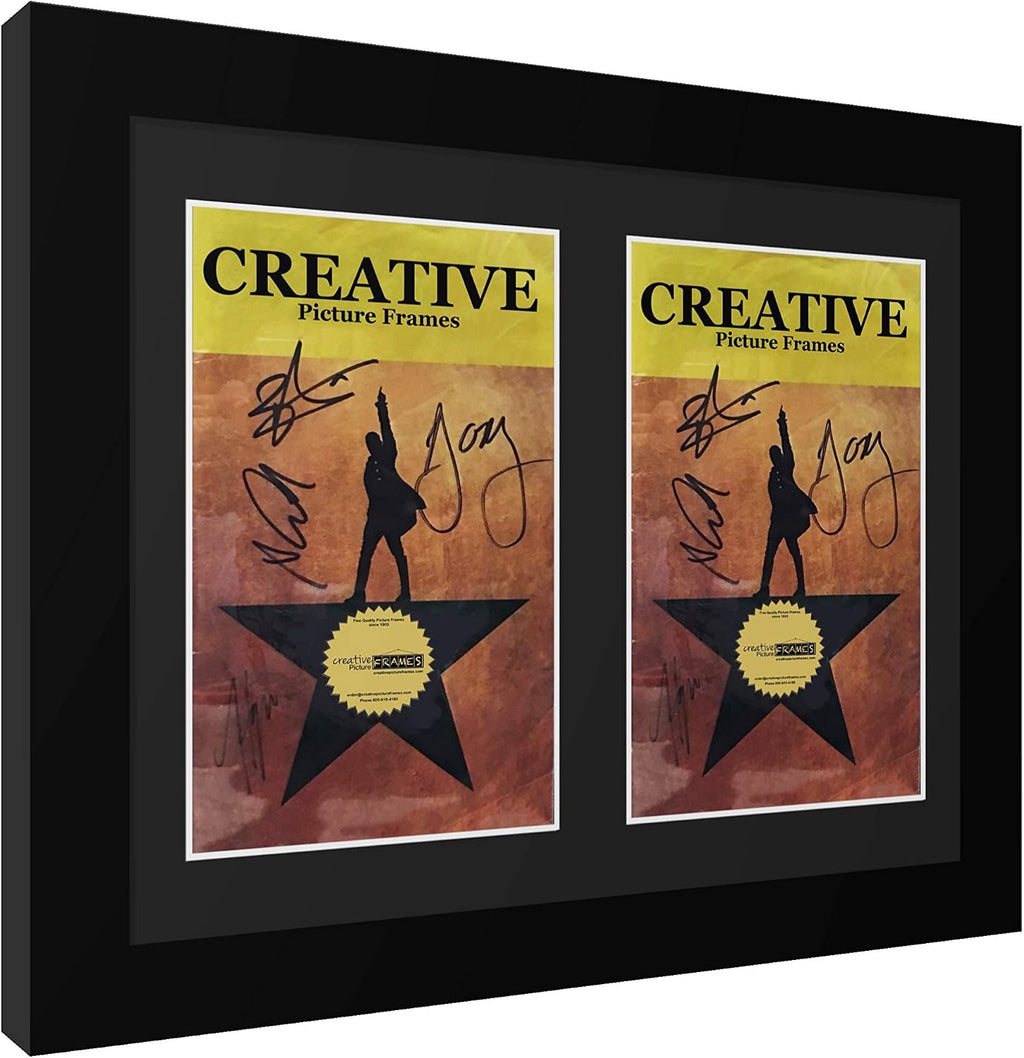 Creative Picture Frames 11'x 14' Black Double Theatre Bill Frame and Black Matting with Installed Hanger and Stand (Theatre Bill Not Included Pack of 4)
