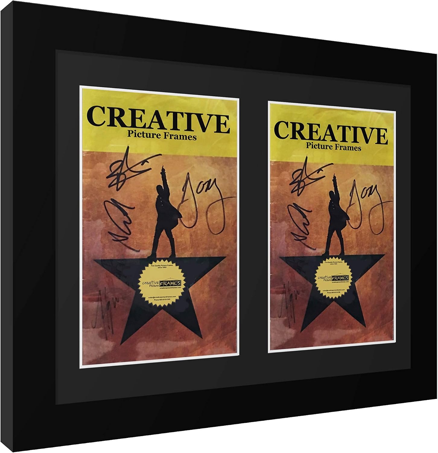 Creative Picture Frames 11'x 14' Black Double Theatre Bill Frame and Black Matting with Installed Hanger and Stand (Theatre Bill Not Included Pack of 4)