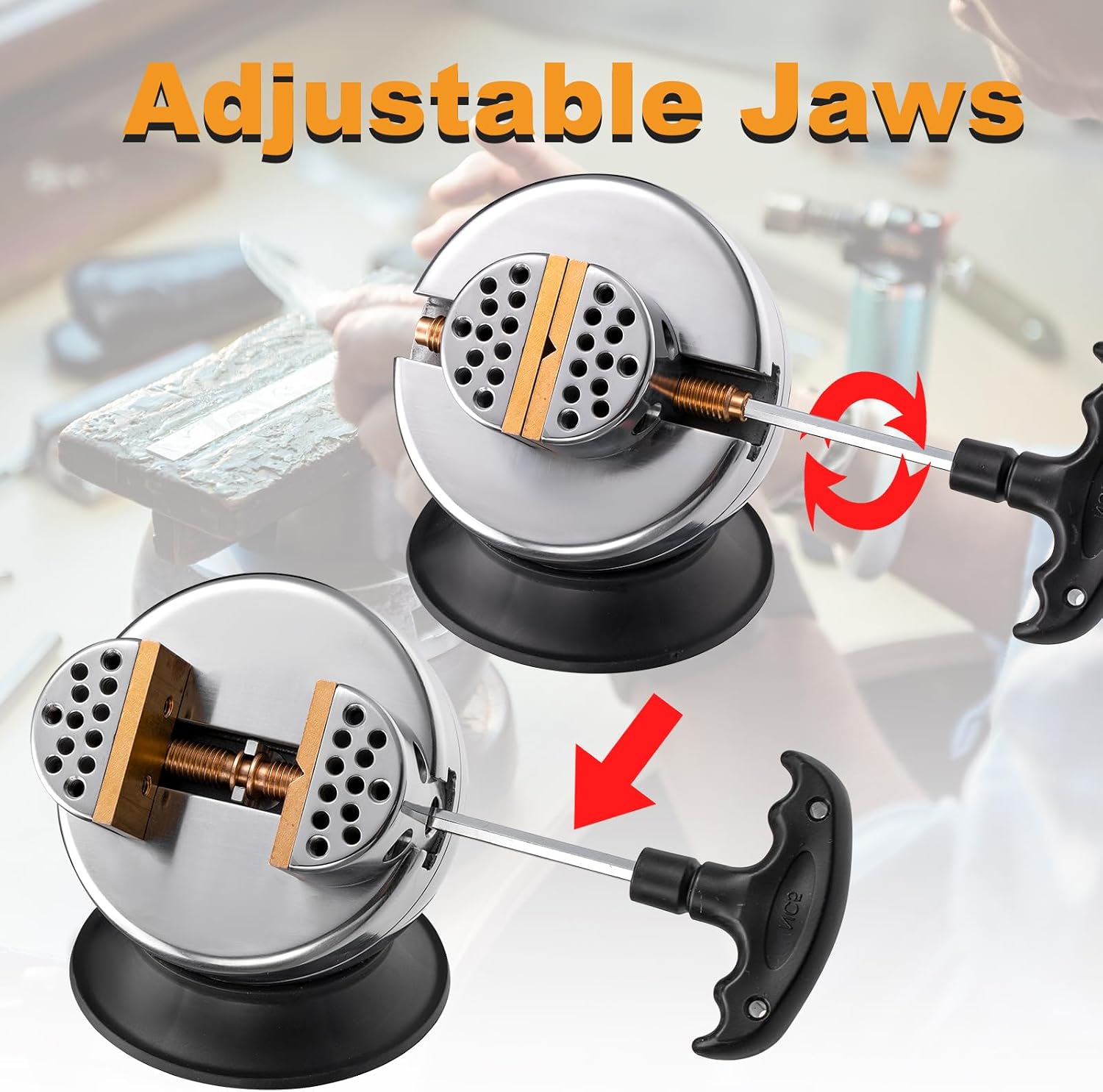 DZQ Ball Vise 4' Engraving Setting Tool 360°Rotation Professional Ball Vise 36PCS Attachment Jewelry Engraving Block Tools Standard Block